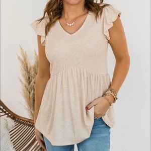 Staccato Brand- Oatmeal Color- Babydoll Shirt